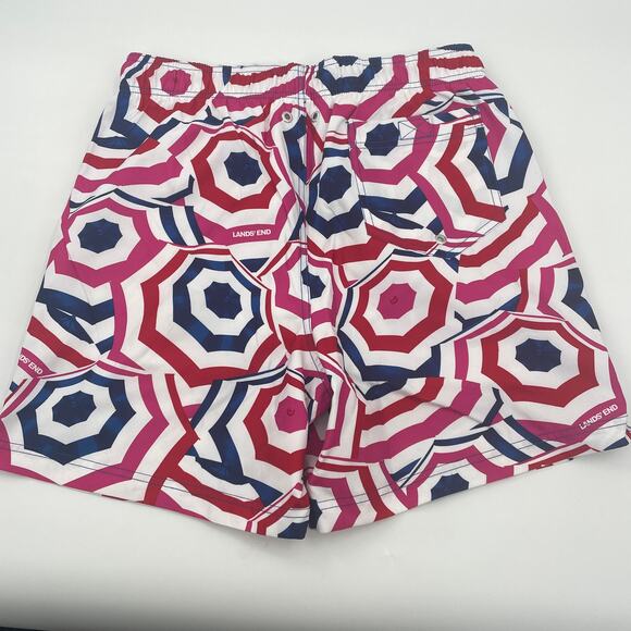 LANDS' END Swim Shorts Size M Inner Lining Pockets 5.5 Inch Inseam Board Trunks - Picture 2 of 7